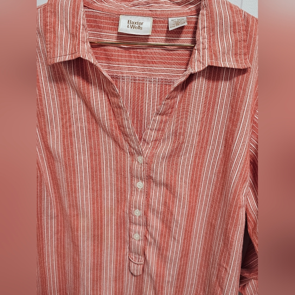 Baxter & Wells Women's Red-Orange Striped Top